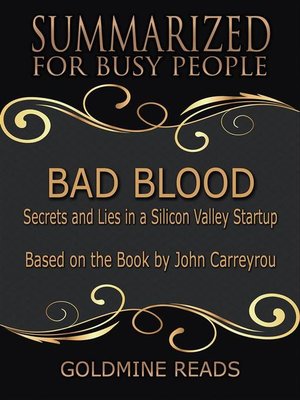 cover image of Bad Blood--Summarized for Busy People